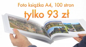 fotoksiążka A4 100 stron za 93 zł